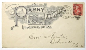 Carriage & Factory on ad cover for Parry Mfg. Co. Indianapolis IN. 1899 receiver - Picture 1 of 1