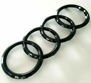 Original black rings Audi A6 4G facelift front radiator grille S6 C7 Audi rings - Picture 1 of 3