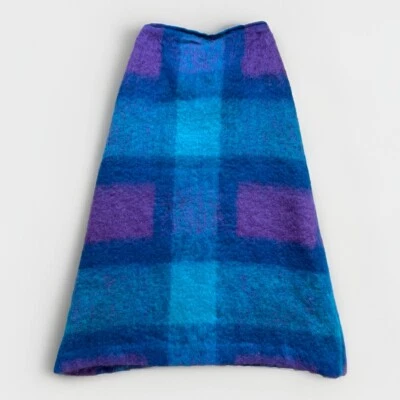 Vintage 1960s Heather Brae Scottish Mohair Wool Maxi Skirt 10 Plaid Academia - Image 1 of 4