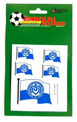 DISPO MSV Duisburg Aufkleber Sticker Set - 5 Fahne mit Logo Fussball #588