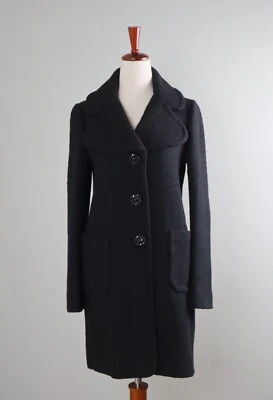 KATE SPADE Nueva York $498 Tweed Mezcla de Lana Cristal Botón Abrigo Chaqueta Top Talla 00 Foto 1 de 4