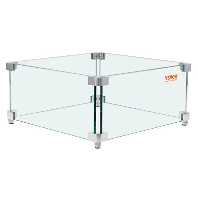 Protector contra viento de vidrio templado VEVOR Fire Pit 15”x15”x7” 0,31” de espesor Foto 1 de 4
