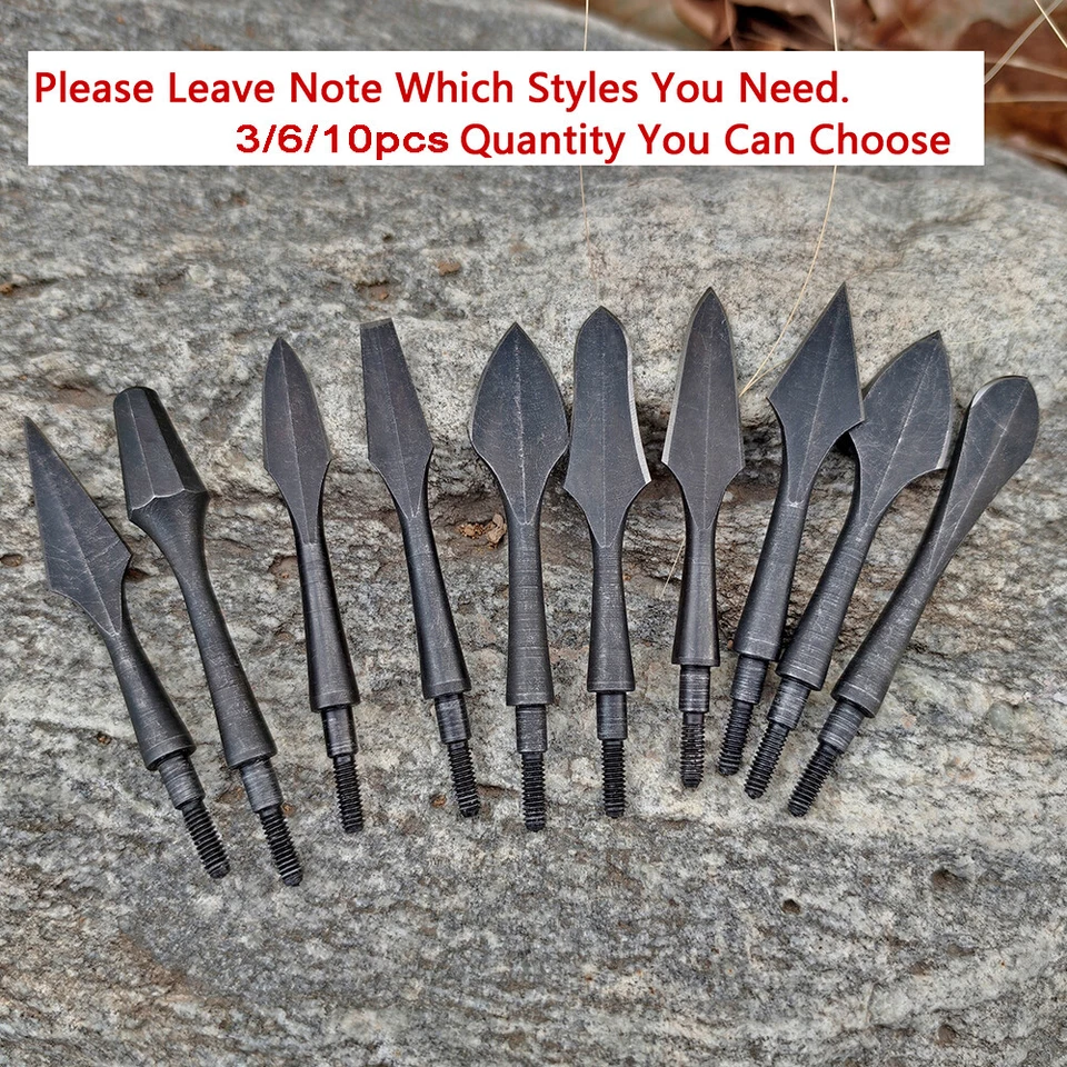 Archery Retro Arrowheads Traditional Broadheads Screw Tips Bow Hunting Shooting - Image 1 of 4