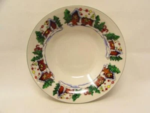 Crofton Gingerbread House Soup/Cereal Bowls XMas Trees/Candy Canes b62 - Picture 1 of 3