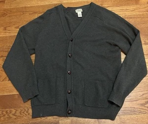 Cárdigan Suéter De Colección LL Bean Para Hombres XL Regular Verde Lana de Cordero Escocia Abuelo - Imagen 1 de 8