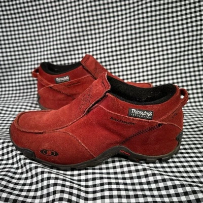 Vintage Salomon Mid Suede Clogs Rare Red Gorpcore Winter Shoes Women's 7 - Image 1 of 4