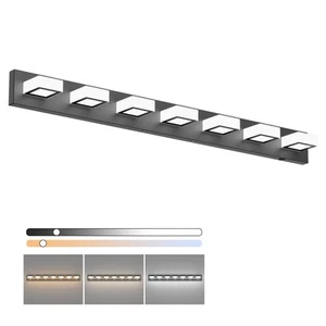 46inch Matte Black Vanity Lights 7 Lights Dimmable 5 Color Temperature Acryli... - Picture 1 of 7