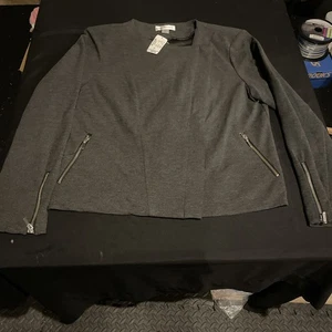 Chaqueta CJ Banks XL Gris Acanalada Moto Motocicleta Cremallera Completa Forrada 00341 - Imagen 1 de 11