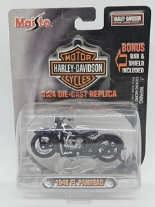 New MAISTO 1:24 Scale Replica Harley Davidson Diecast Motorcycle 1948 FL Panhead - Picture 1 of 9
