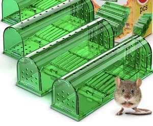 Mouse Trap Humane Catch Release Indoor Outdoor 4 Pk Motel Mouse New Sealed Green - Picture 1 of 4