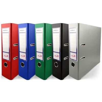 NETUNO 5x Akten-Ordner 5 Farben rot blau grün schwarz grau DIN A4 2Ring-Mechanik Ordner