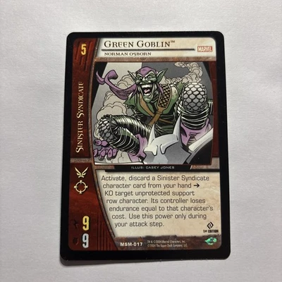2004 Marvel VS System Green Goblin MSM-017 Card CCG TCG Upper Deck 1ST EDITION - Image 1 of 2