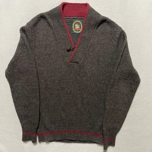 Vintage Alps Wollpullover robust Outdoor Herren mittelbraun Pullover Holzknopf - Bild 1 von 8