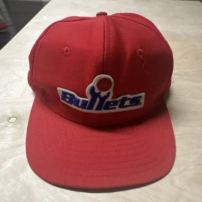 Vintage 80s/90s Washington Bullets SnapBack Hat - Rare AJD Hat Co. NBA - Image 1 of 4