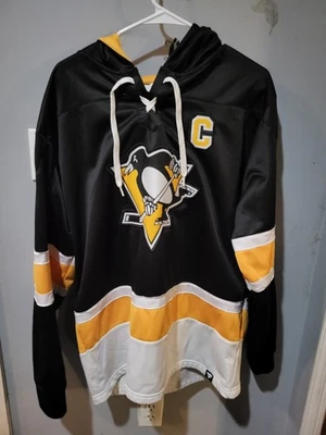 SIDNEY CROSBY 87 PENGUINS PLAYER SUDADERA CON CAPUCHA NEGRA FANÁTICOS SUDADERA XLARGE  Foto 1 de 4