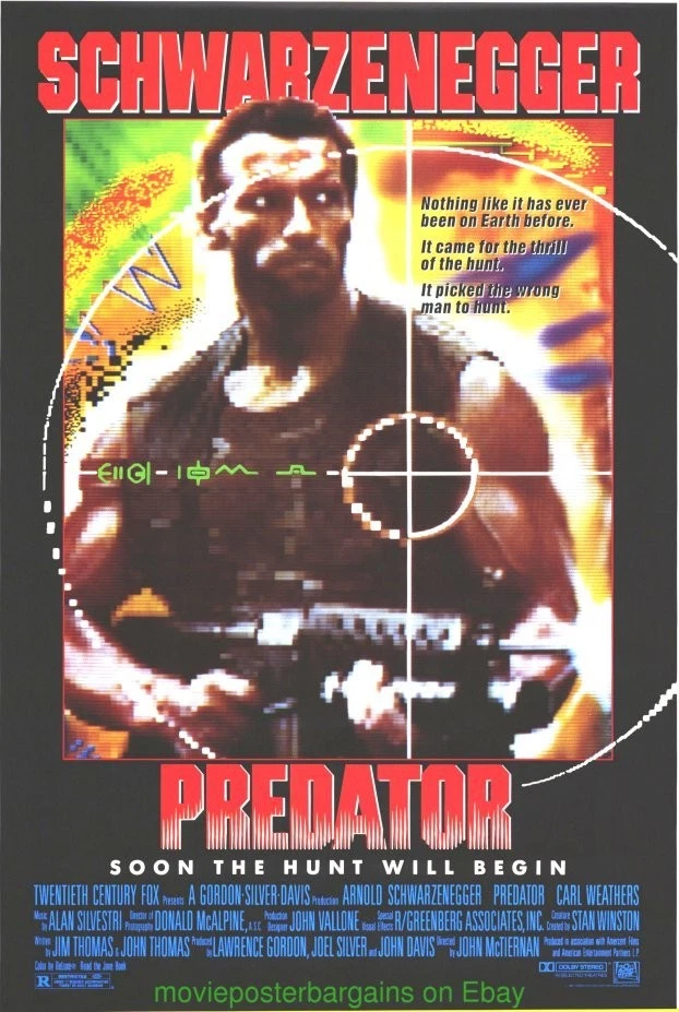 PREDATOR FILMPLAKAT Neuwertig Original 27x41 Gerollt ARNOLD SCHWARZENEGGER - Bild 1 von 1