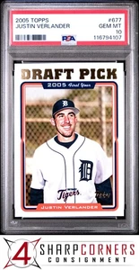 2005 TOPPS #677 JUSTIN VERLANDER RC TIGERS PSA 10 - Picture 1 of 10