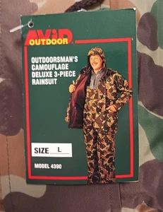 Avid 4390-L Camouflage Nylon Weather Deluxe 3 Piece Rainsuit  Size Large - Picture 1 of 5