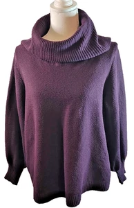 Philosphy Sweater Womens  Purple Cowl Neck Pullover Stretch Casual size 1x - Picture 1 of 7