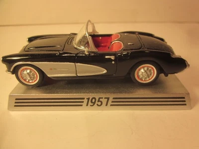 DANBURY MINT 1/43 DIECAST  CORVETTE, 1957 BLACK 283 HP CONV. 50th ANNIV. SERIES - Image 1 of 4