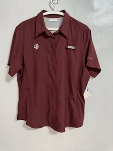 Columbia Size XL TAMU PFG Tamiami Short-Sleeve Shirt Women’s Maroon NWT $55 - Picture 1 of 11