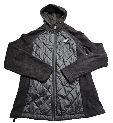 Chaqueta New Balance Para Hombre Mediana Negra Mixta Media Cremallera Completa Acolchada Puffer Polar Foto 1 de 4