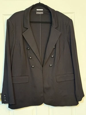 Lane Bryant The Bryant Blazer Woman’s Black Business Front Hook Close Size 28 - Image 1 of 4