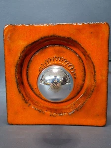 70 er Jahre Orange Wandlampe Keramik Fliese Wandleuchte 3 KG - Bild 1 von 12