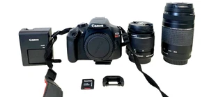 Canon EOS Rebel T6 digitale Spiegelreflexkamera Kit EF-S 18-55mm 75-300 f/3.5-5.6 IS II - Bild 1 von 10