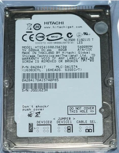 Hitachi 80GB HTS541680J9AT00 5400RPM  2.5" Laptop HDD Hard Drive - Picture 1 of 4