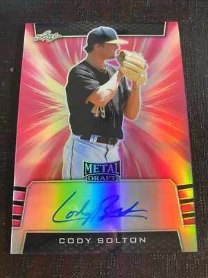 Cody Bolton 2019 Leaf Metal Draft Pink Prismatic Wave Refractor AUTO /20 - Image 1 of 4
