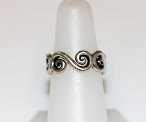 Sterling Silber Wirbel & Wellen Bandring Größe 6,5 - 10577 - Bild 1 von 5