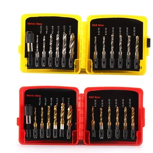 Titanium Combination Drill Tap Bit Set 13PCS SAE and Metric Tap Bits Kit forgWzB - Picture 1 of 19