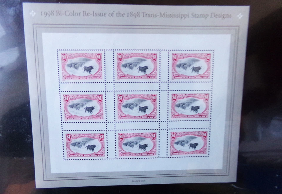 US# 3210  Transmississippi Sheet 0f 9  $1Values Perfect! Scott 2019 CatVal=22.50 - Image 1 of 1