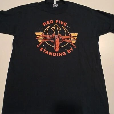 Camiseta Oficial Star Wars Rojo Cinco Negra Naranja y Amarillo Gráfico Hombres L Sin Usar Foto 1 de 4
