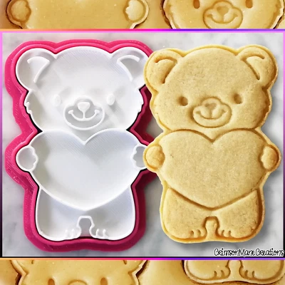 Teddy Bear Cookie Cutter, Heart Valentine's Day, Baking Supplies Fondant Tool - image 1 of 4