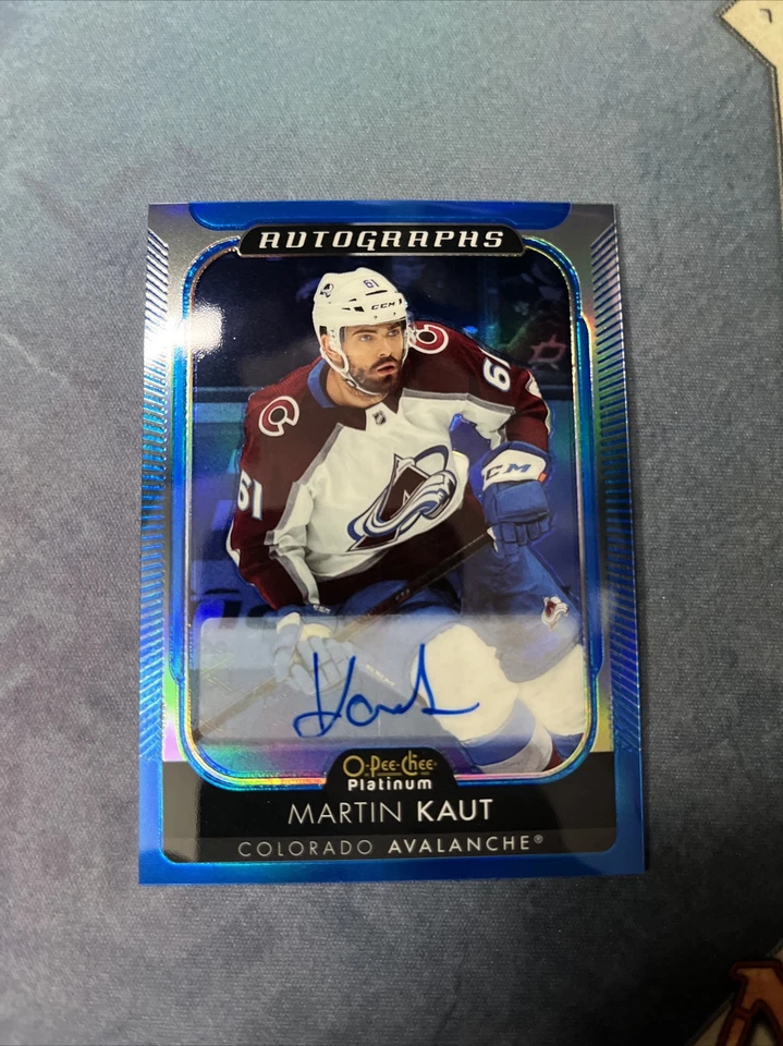 2021-22 O-Pee-Chee Platinum Martin Kaut Blue Rainbow Auto BA-MK - Image 1 of 2
