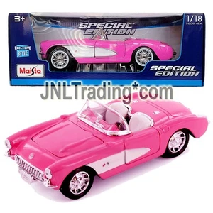 Maisto Special Edition 1:18 Scale Die Cast Car Pink Classic 1957 CORVETTE + Base - Picture 1 of 2