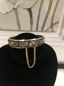 ANTIQUE WOMENS GOLD FILLED DAMASCENE Miniature Mosaic BRACELET - Picture 1 of 4