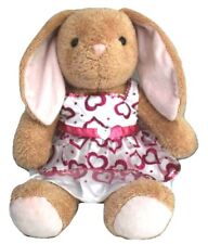 Build a Bear Bunny Rabbit Plush Stuffed Animal w/ Sound Heart Sequin Dress 16"