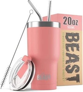 Bicchiere Bestia - 550 ml, rosa, nuovo ma cannucce, spazzola pulizia e la scatola sono - Foto 1 di 1