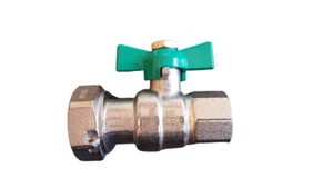 Kugelhahn Trinkwasser für Wasserzähler Überwurfmutter UNIWATER 1487 DN15 DN20