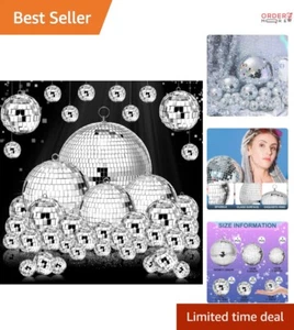 65 Pcs Reflective Disco Balls - Assorted Sizes for Ultimate Party Decor - Picture 1 of 9