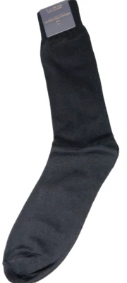 Brooks Brothers Cotton Blend Crew Socks Black Size 7.5-12 MADE IN ITALY - Изображение 1 из 4
