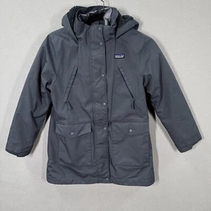 Patagonia Parka Girls Medium Tres 3 in 1 Jacket Gray Coat Down Puffer Hooded M - Picture 1 of 22