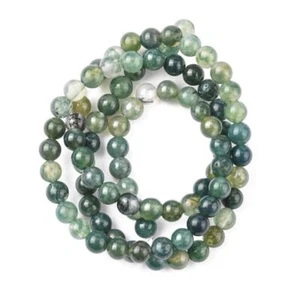 Green Moss Agate Beads Plain Round 4mm Strand Of 86+ - Picture 1 of 1