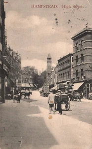 Hampstead London England HIGH STREET 1904 Vintage Postcard - Picture 1 of 2