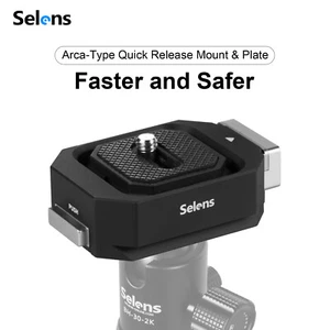 Selens Quick Release Drop-in Plate Mount Adapter 3/8 Thread For Ball Head Tripod - Picture 1 of 13