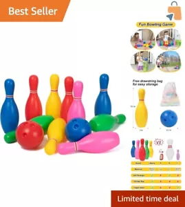 Durable Plastic Bowling Set for Toddlers with Mesh Bag - Indoor & Outdoor Fun - Picture 1 of 9