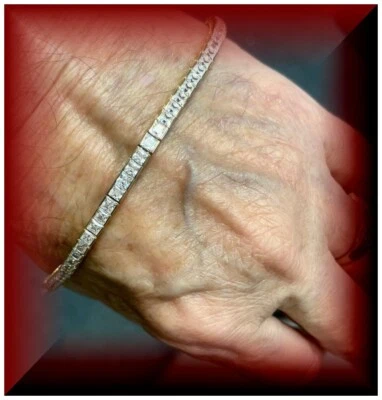 solid 14 Karat Yellow Gold Tennis Bracelet   made in the USA - Image 1 of 4